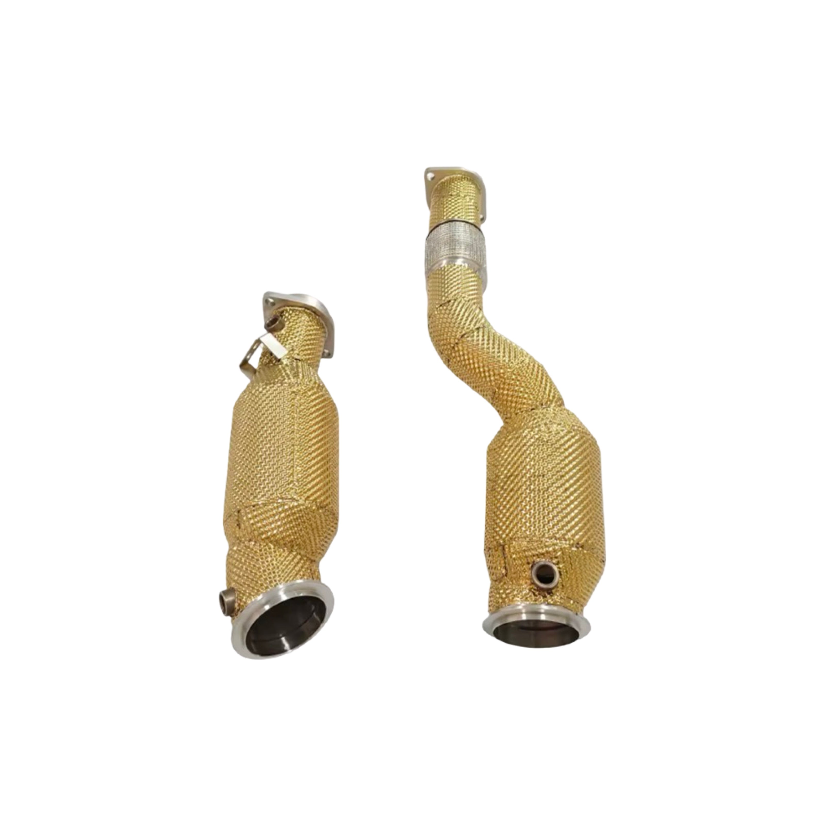 BMW M3 M4 G80/G81/G82/G83 Heat Shielded 200 Cell Hi-flow Sport Cat Downpipe 2021 + (Gold Insulation) (No Engine Light)