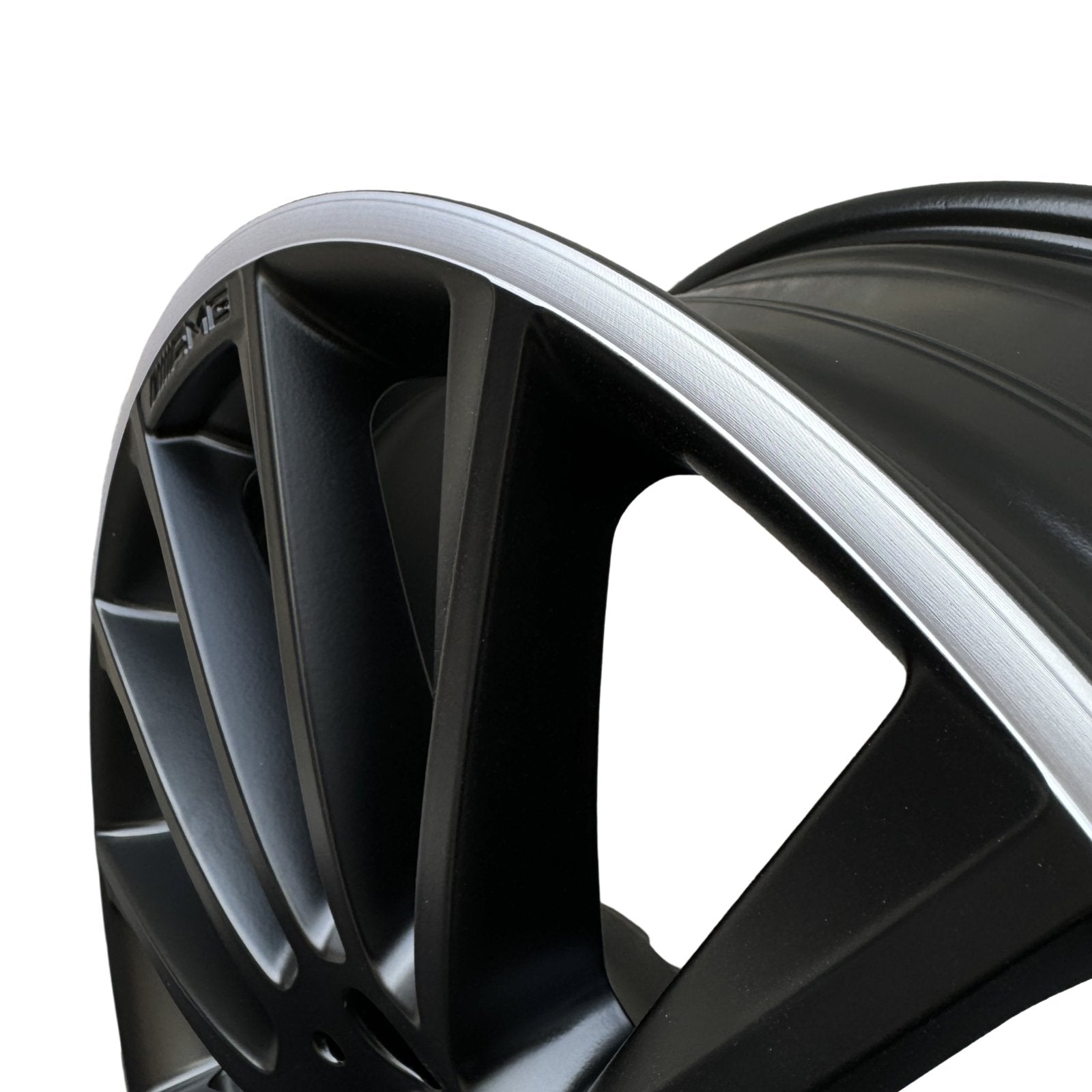 MERCEDES C43 FRONT ALLOY 7.5J ET33 A2054015400 MATTE BLACK DIAMOND FINISH - GERMAN PARTS