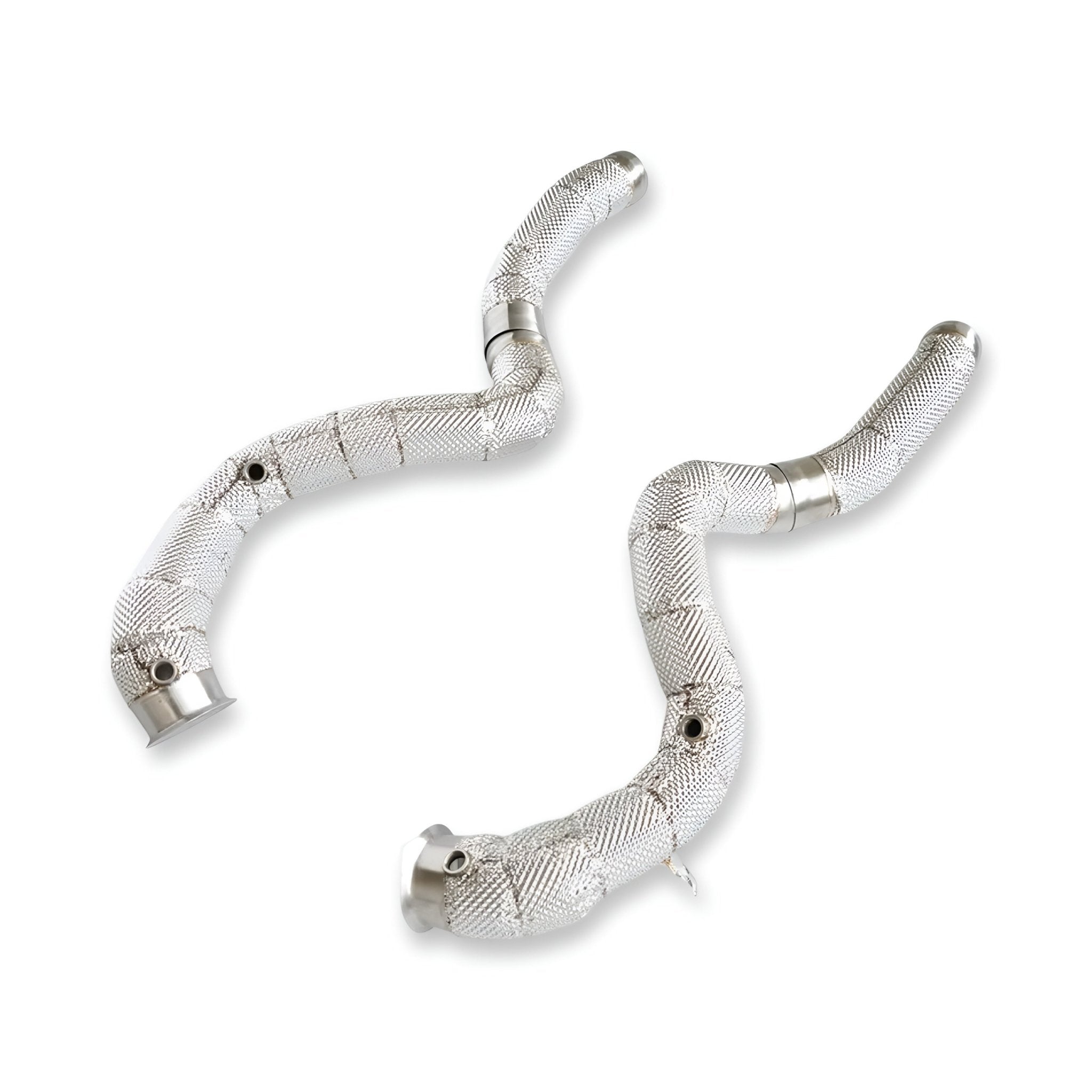 Mercedes C63/C63S W205 M177 Heat Shielded Catless Downpipes 2014 - 2022 - GERMAN PARTS