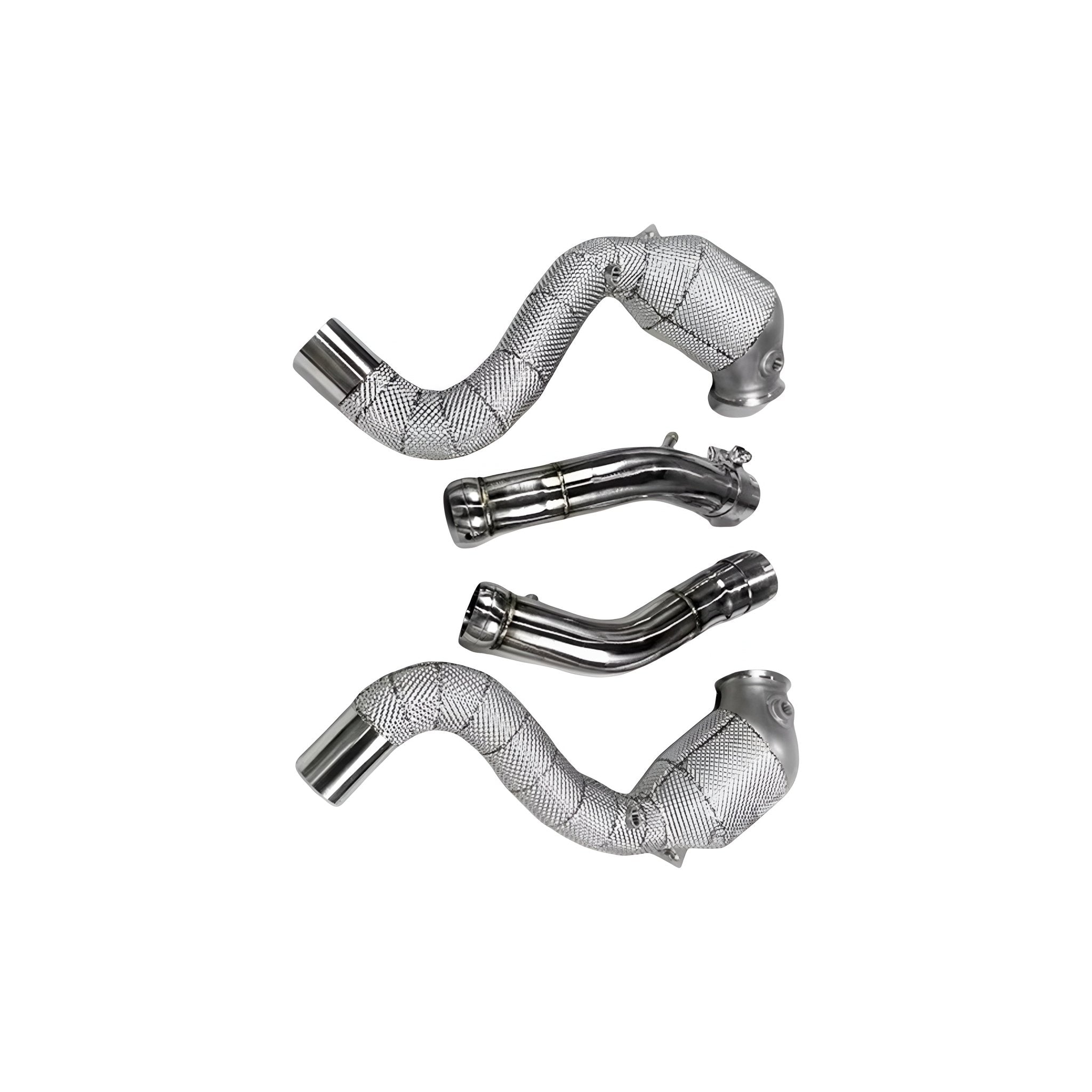 Mercedes E63 / E63S AMG W213 M177 Heat Shielded 200 Cell Hi-flow Sport Cat Downpipes 2019 - 2022 (OPF VERSION) - GERMAN PARTS