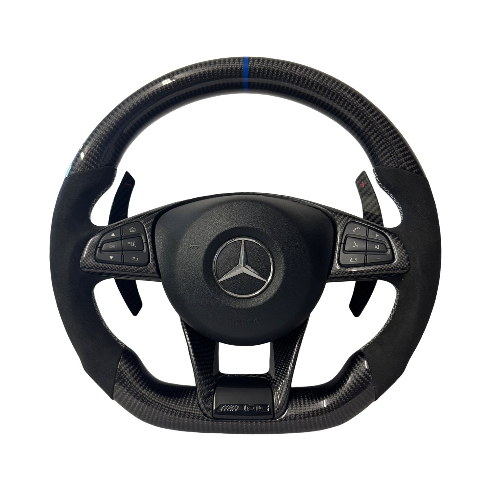 MERCEDES AMG CARBON FIBRE FULLY CUSTOMISABLE STEERING WHEEL 2014 - 2018 MODELS - GERMAN PARTS