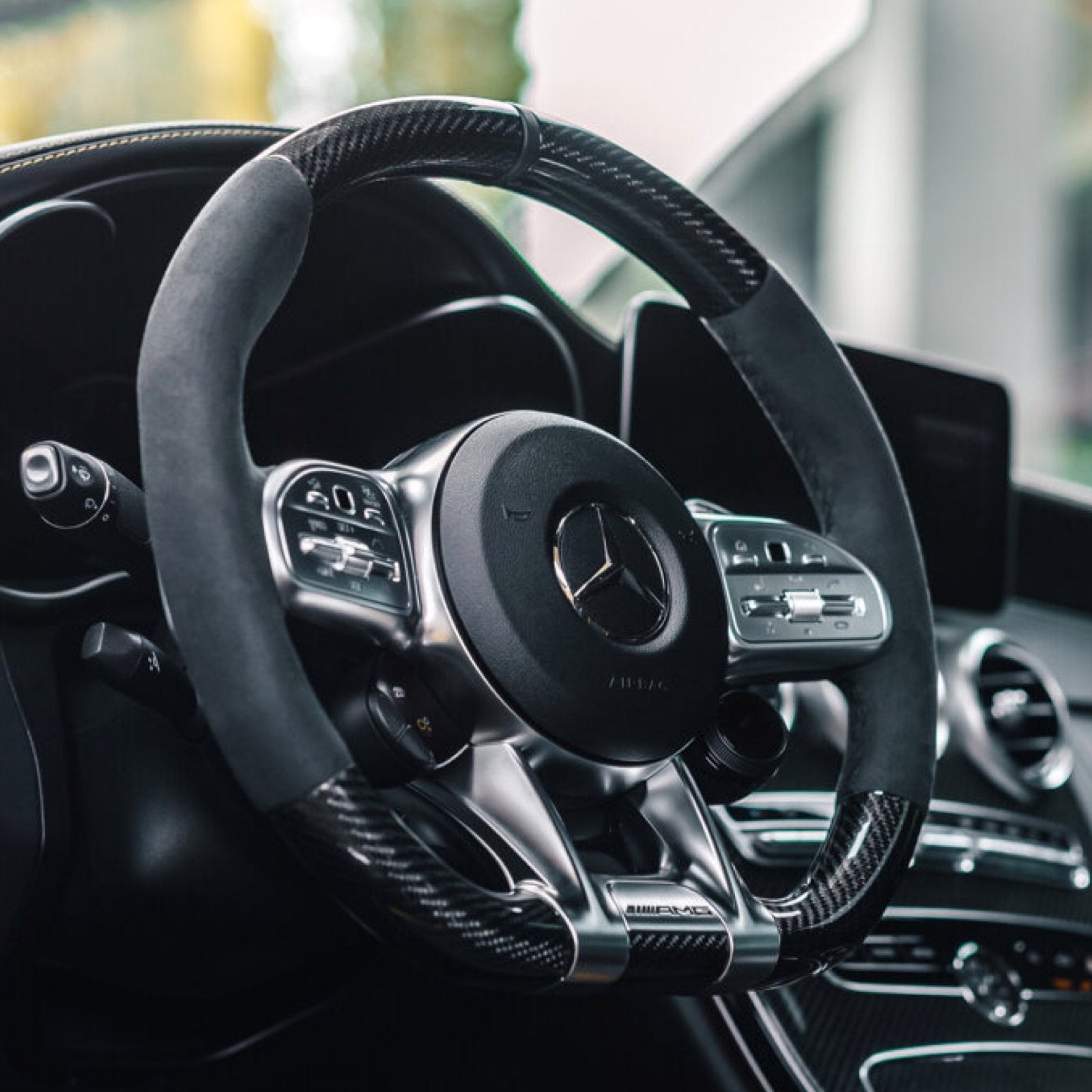 MERCEDES AMG CARBON FIBRE FULLY CUSTOMISABLE STEERING WHEEL 2019 - 2022 MODELS - GERMAN PARTS
