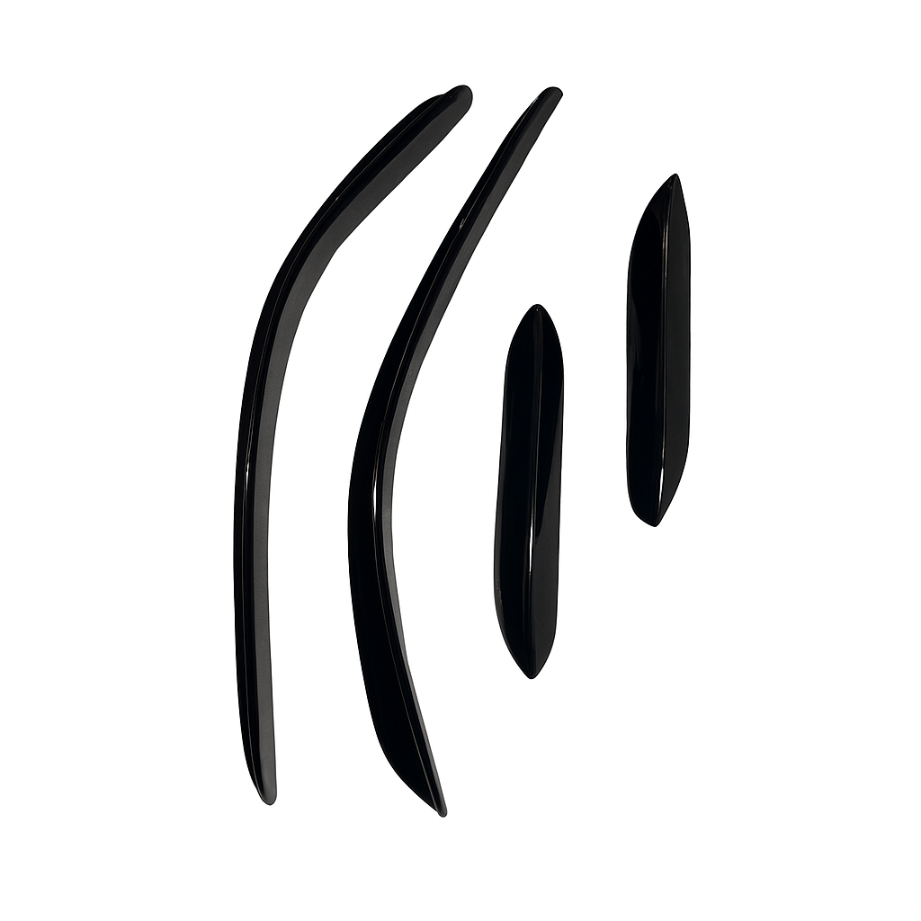 Mercedes C63 W204 Facelift Front bumper Canards (Black Gloss) - GERMAN PARTS