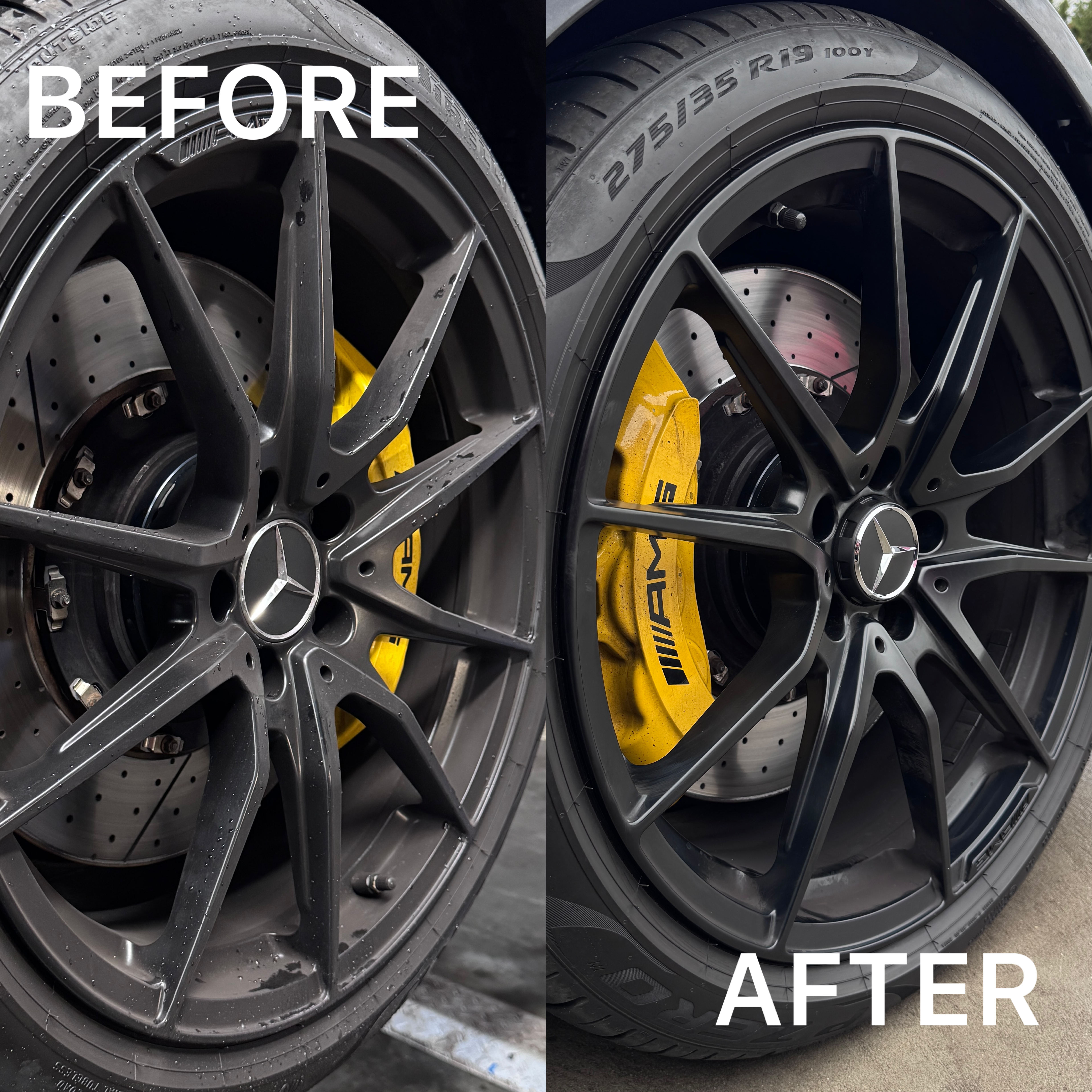 Genuine Mercedes-Benz AMG Satin Black Alloy Wheel Centre Caps X4 A0004000900 - GERMAN PARTS 