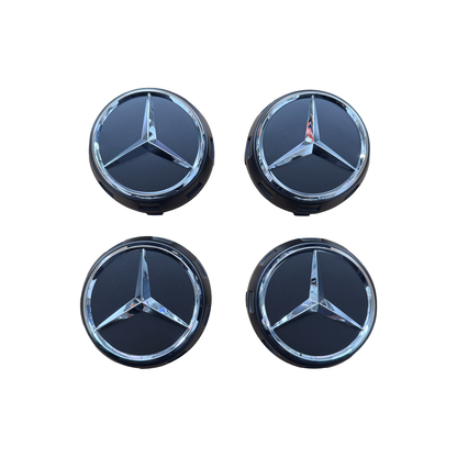 Genuine Mercedes-Benz AMG Satin Black Alloy Wheel Centre Caps X4 A0004000900