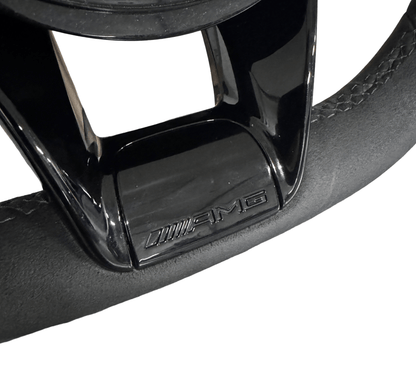 MERCEDES AMG GT C190 W190 AMG Multifunction Steering Wheel A1904607300 Full Alcantara (Black) - GERMAN PARTS 