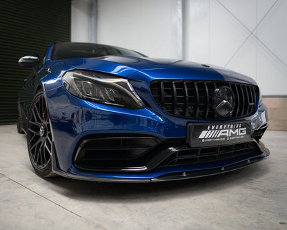 MERCEDES C63 W205 COUPE / CONVERTIBLE FRONT CARBON SPLITTER - 1ST EDITION - GERMAN PARTS 