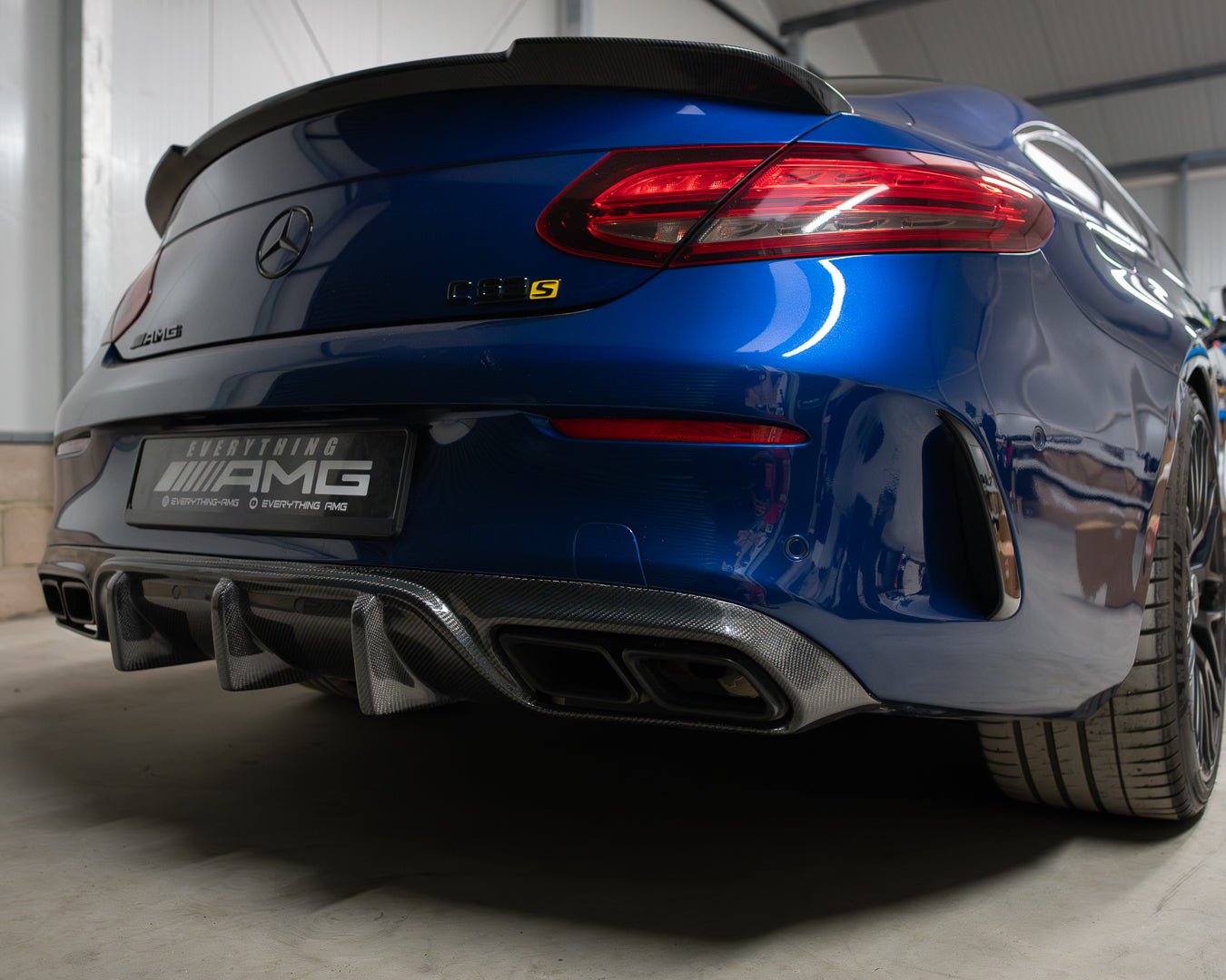 MERCEDES C63 W205 COUPE / CONVERTIBLE REAR CARBON DIFFUSER - 1ST EDITION - GERMAN PARTS 