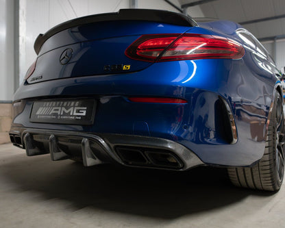 MERCEDES C63 W205 COUPE / CONVERTIBLE REAR CARBON DIFFUSER - 1ST EDITION - GERMAN PARTS 