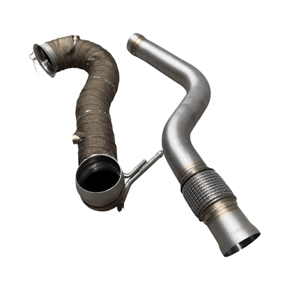 Mercedes A45 3.5” Decat Downpipe + Mid Pipe CLA45 GLA45 AMG - GERMAN PARTS 