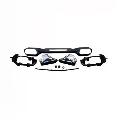 Mercedes AMG GT C190 Facelift Quad Exhaust Rear Bumper Diffuser Conversion Kit 2015 - 2022 - GERMAN PARTS 