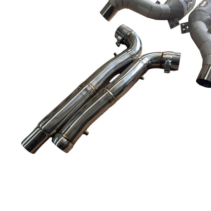 Mercedes AMG GT C190 M178 Heat Shielded 200 Cell Hi-flow Sport Cat Downpipes 2019 - 2022 (OPF VERSION) - GERMAN PARTS 