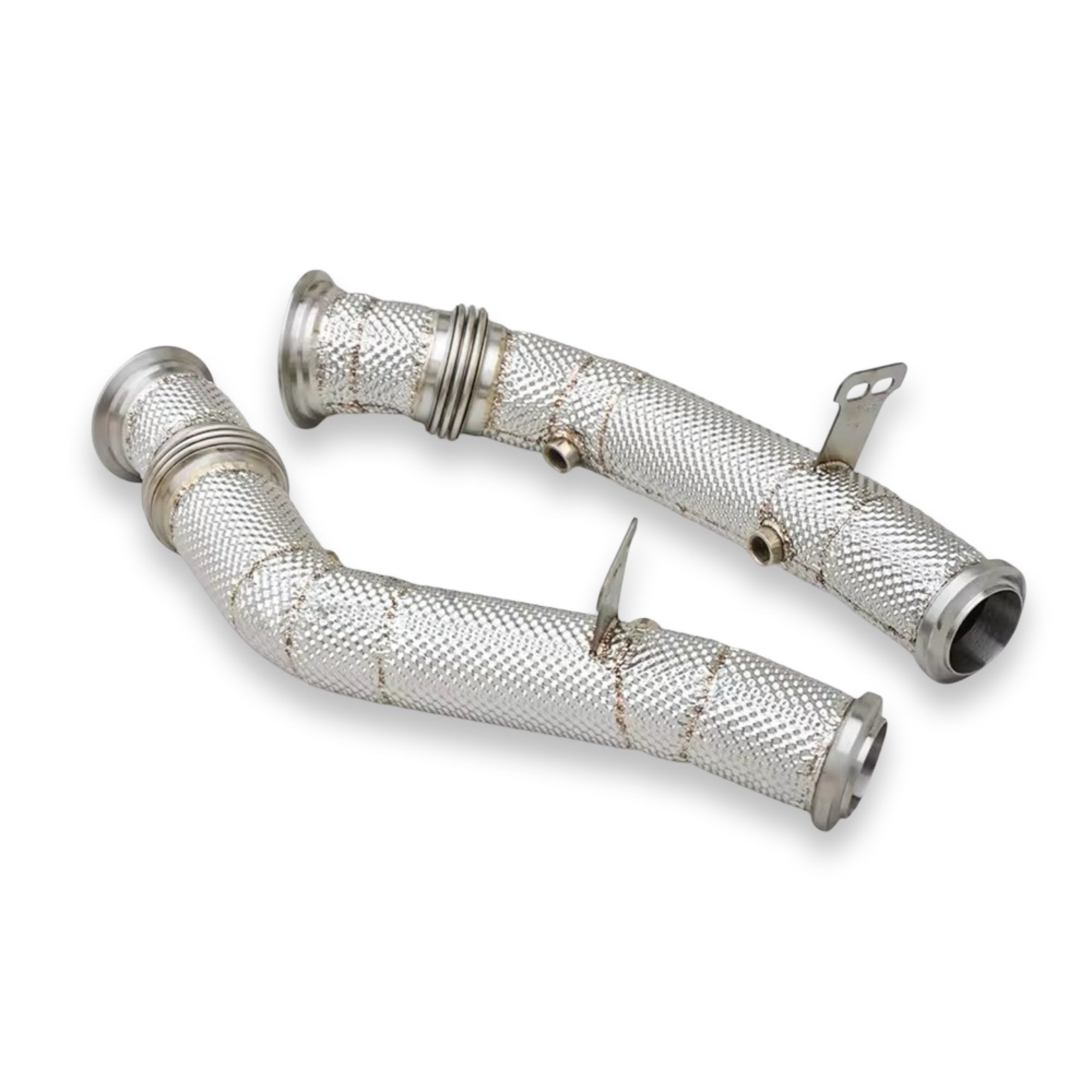 Mercedes C43 W205 M276 Heat Shielded Catless Downpipes 2014 - 2021 RHD - GERMAN PARTS 