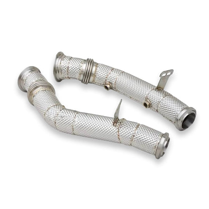 Mercedes C43 W205 M276 Heat Shielded Catless Downpipes 2014 - 2021 RHD - GERMAN PARTS 