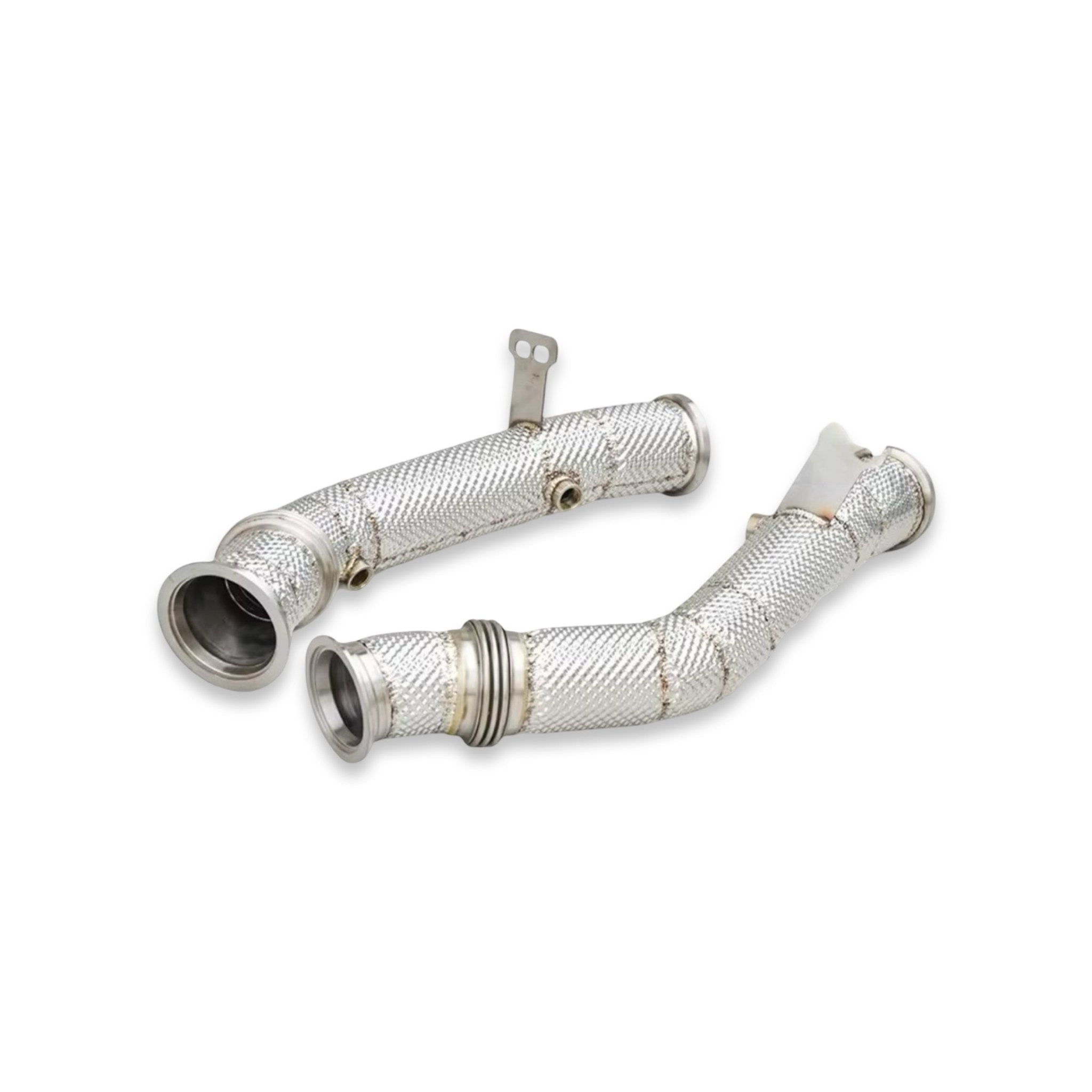 Mercedes C43 W205 M276 Heat Shielded Catless Downpipes 2014 - 2021 RHD - GERMAN PARTS 