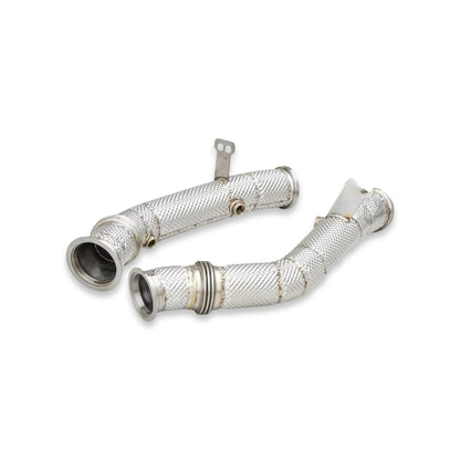 Mercedes C43 W205 M276 Heat Shielded Catless Downpipes 2014 - 2021 RHD - GERMAN PARTS 