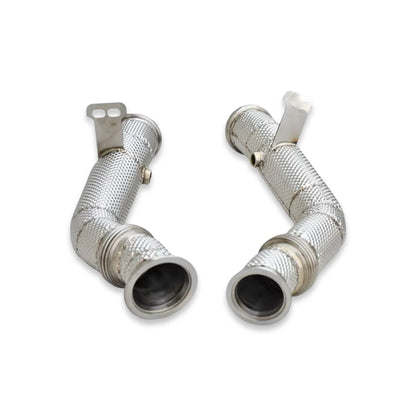 Mercedes C43 W205 M276 Heat Shielded Catless Downpipes 2014 - 2021 RHD - GERMAN PARTS 