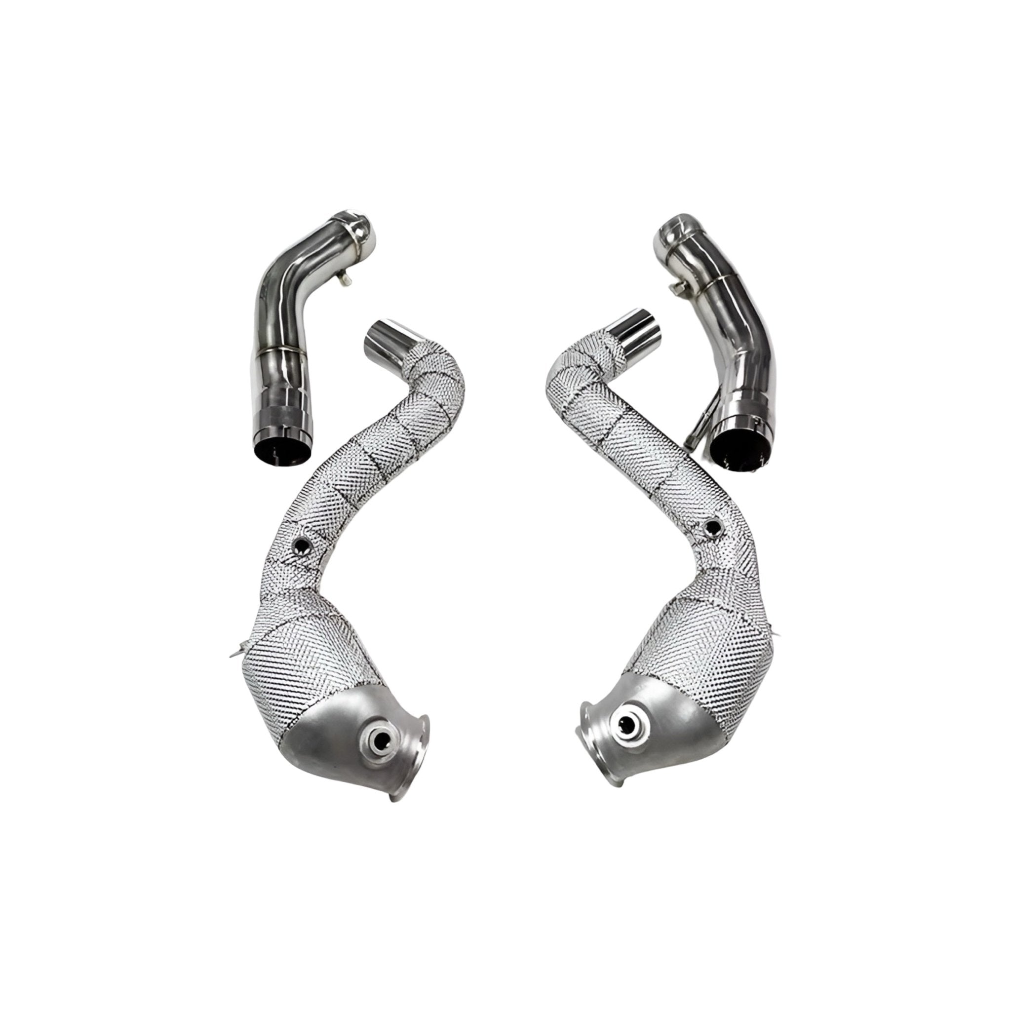 Mercedes C63 / C63S AMG M177 Heat Shielded 200 Cell Hi-flow Sport Cat Downpipes 2014 - 2019 - GERMAN PARTS 
