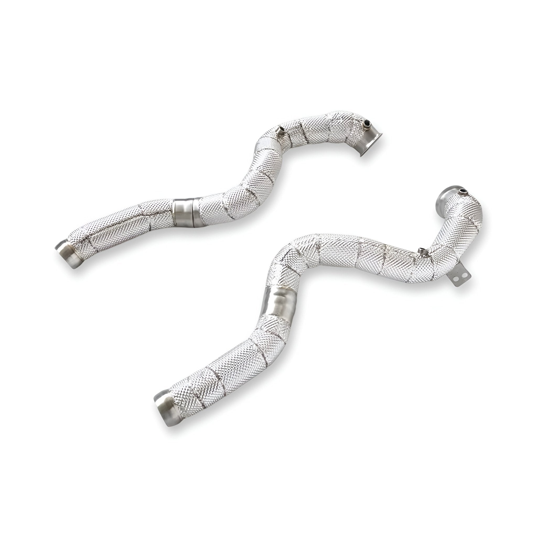 Mercedes C63/C63S W205 M177 Heat Shielded Catless Downpipes 2014 - 2022 - GERMAN PARTS 