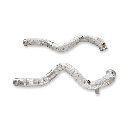 Mercedes C63/C63S W205 M177 Heat Shielded Catless Downpipes 2014 - 2022 - GERMAN PARTS 