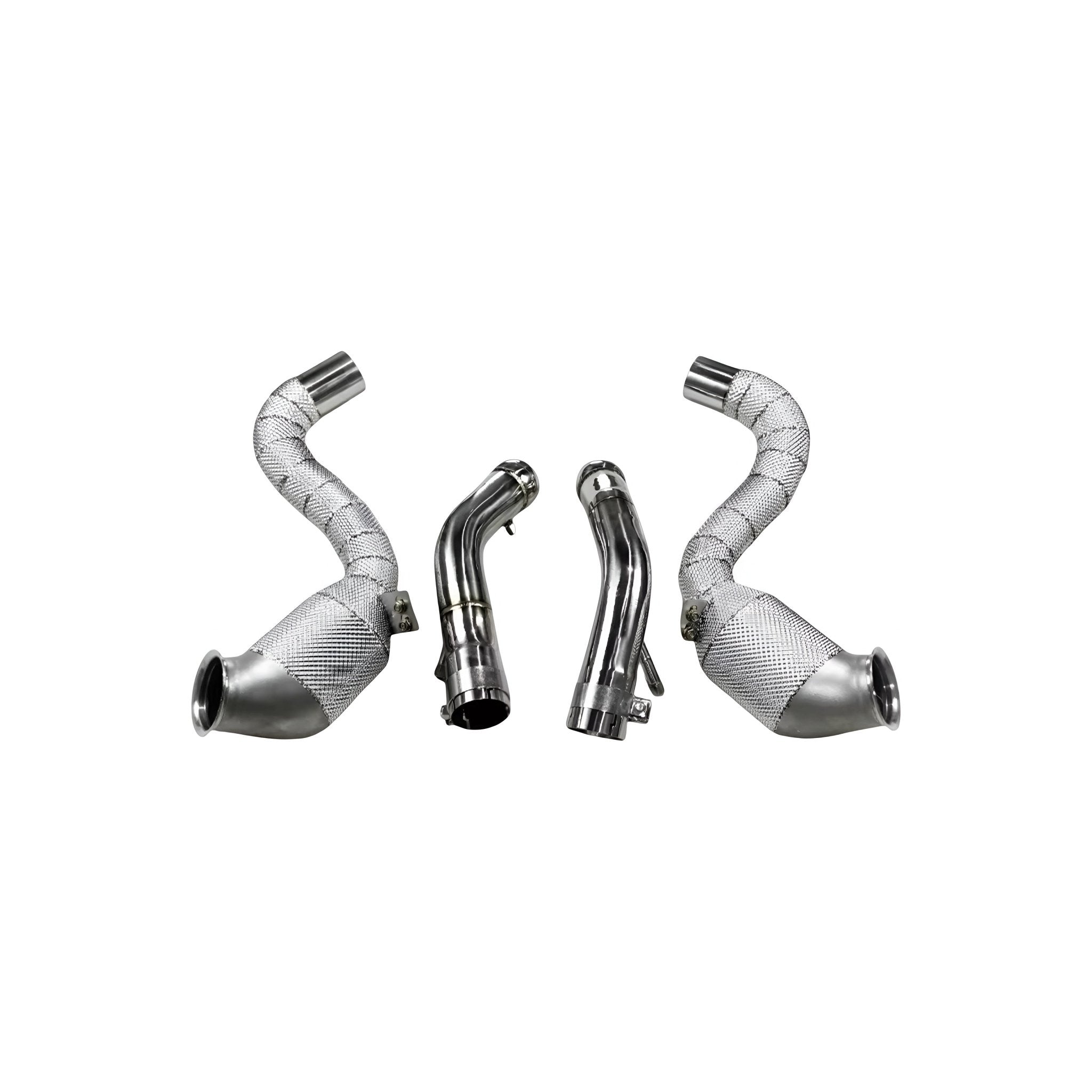 Mercedes E63 / E63S AMG W213 M177 Heat Shielded 200 Cell Hi-flow Sport Cat Downpipes 2019 - 2022 (OPF VERSION) - GERMAN PARTS 