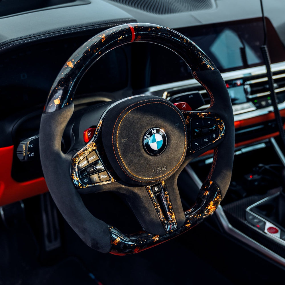 BMW M PERFORMANCE CARBON FIBRE FULLY CUSTOMISABLE STEERING WHEEL G SERIES MODELS - GERMAN PARTS 