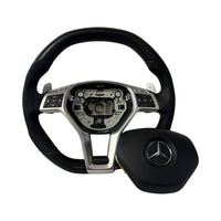 Mercedes A45 CLA45 GLA45 AMG W176 W117 X156 Steering Wheel And Airbag Alcantara Red Stitched - GERMAN PARTS 