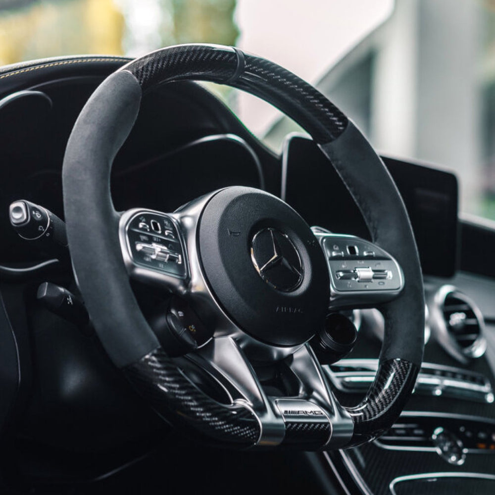 MERCEDES AMG CARBON FIBRE FULLY CUSTOMISABLE STEERING WHEEL 2019 - 2022 MODELS - GERMAN PARTS 