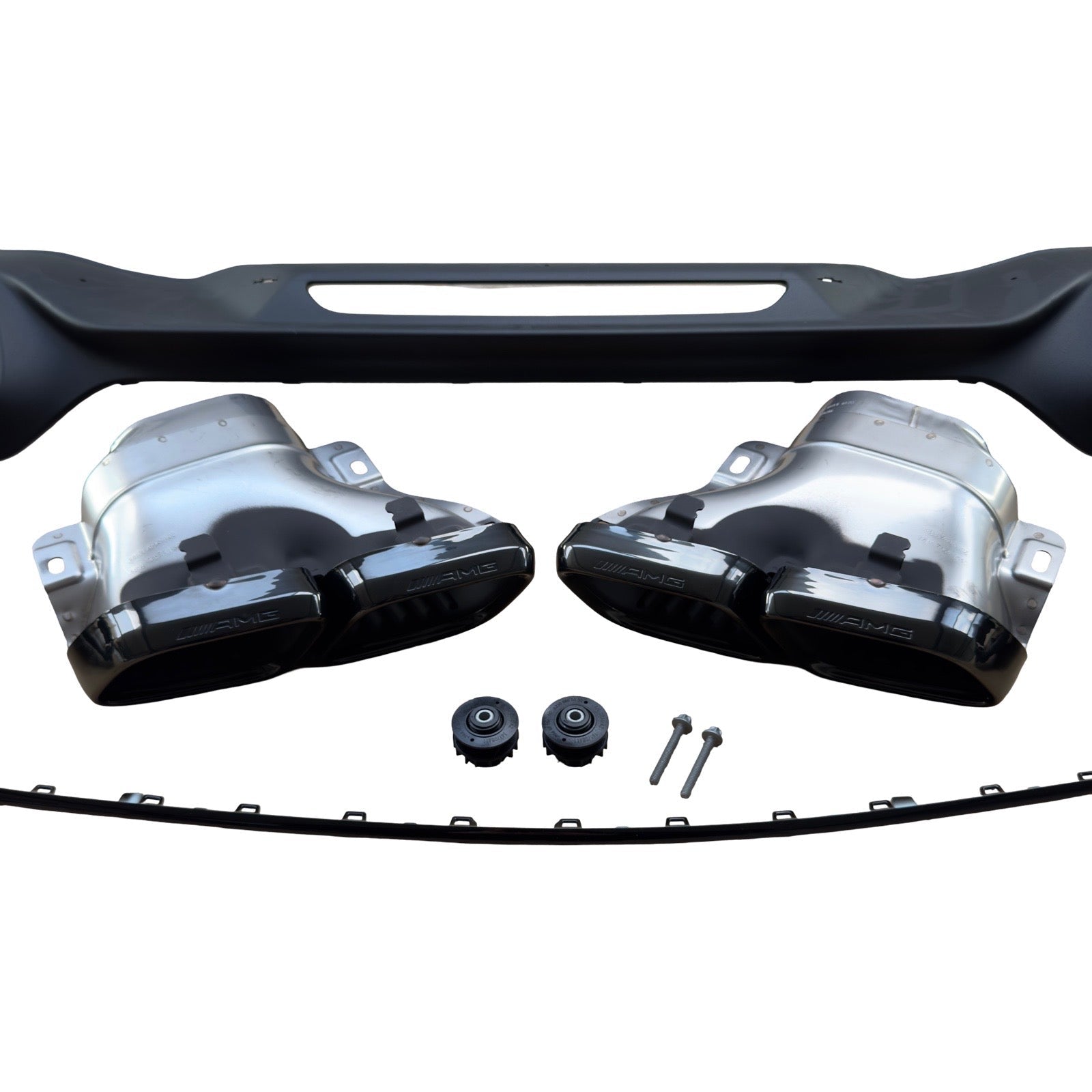 Mercedes AMG GT C190 Facelift Quad Exhaust Rear Bumper Diffuser Conversion Kit 2015 - 2022 - GERMAN PARTS