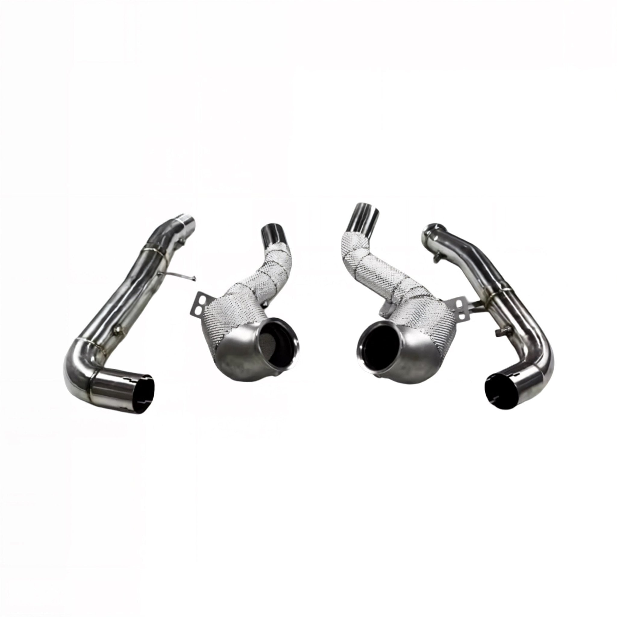 Mercedes AMG GT C190 M178 Heat Shielded 200 Cell Hi - flow Sport Cat Downpipes 2015 - 2022 - GERMAN PARTS