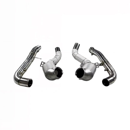 Mercedes AMG GT C190 M178 Heat Shielded 200 Cell Hi - flow Sport Cat Downpipes 2015 - 2022 - GERMAN PARTS