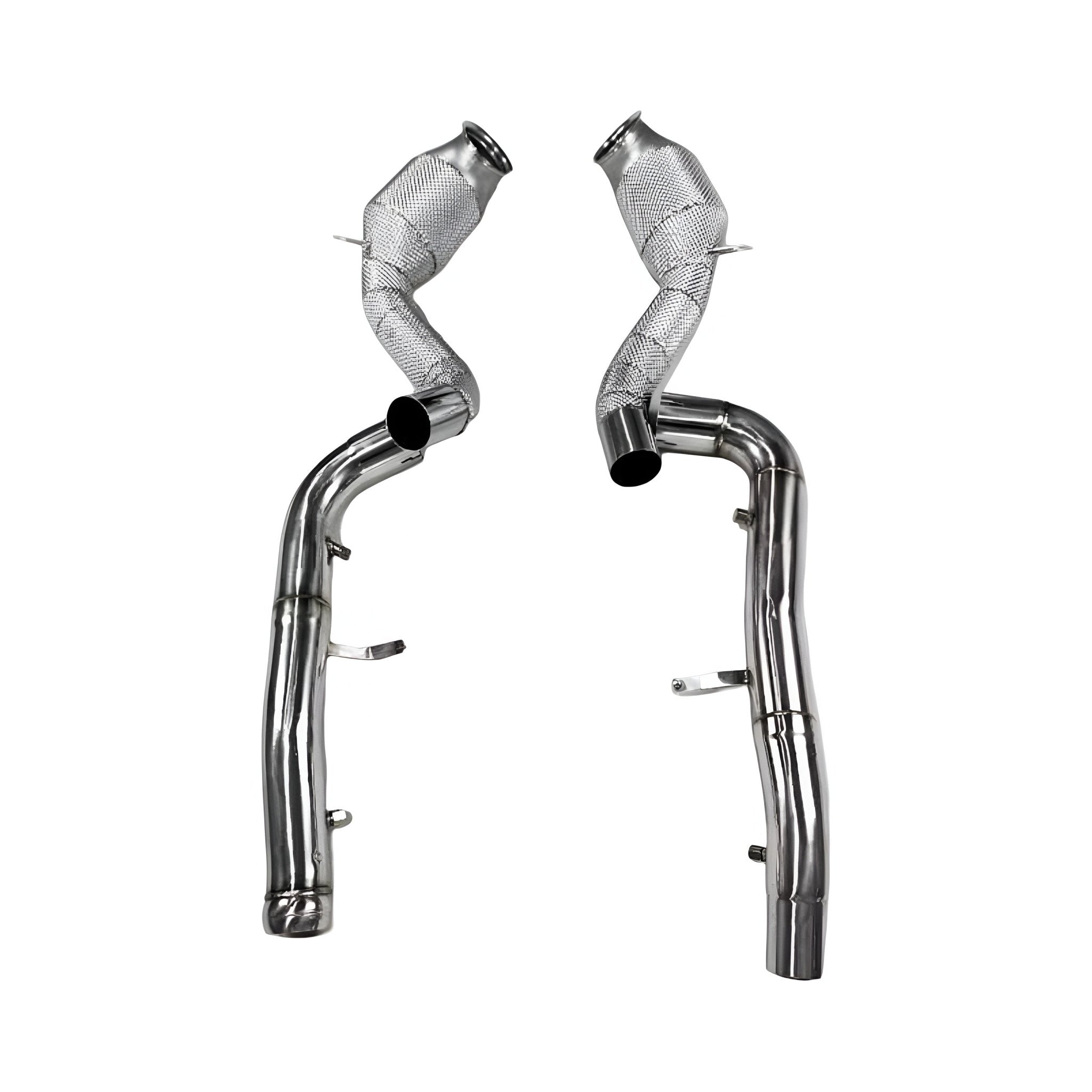 Mercedes AMG GT C190 M178 Heat Shielded 200 Cell Hi - flow Sport Cat Downpipes 2015 - 2022 - GERMAN PARTS