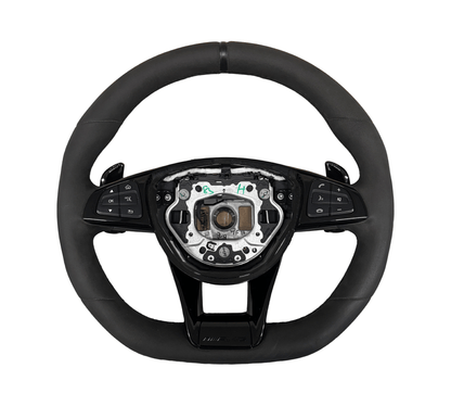 MERCEDES AMG GT C190 W190 AMG Multifunction Steering Wheel A1904607300 Full Alcantara (Black) - GERMAN PARTS