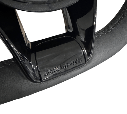 MERCEDES AMG GT C190 W190 AMG Multifunction Steering Wheel A1904607300 Full Alcantara (Black) - GERMAN PARTS
