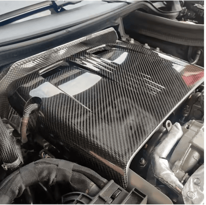 Mercedes AMG GT R190 C190 Carbon Fibre Turbo Heat Shield 2015 - 2022 - GERMAN PARTS