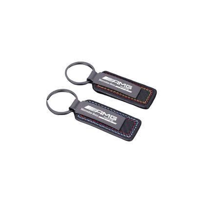 Mercedes AMG Metal Leather Carbon Effect Key Chain - GERMAN PARTS