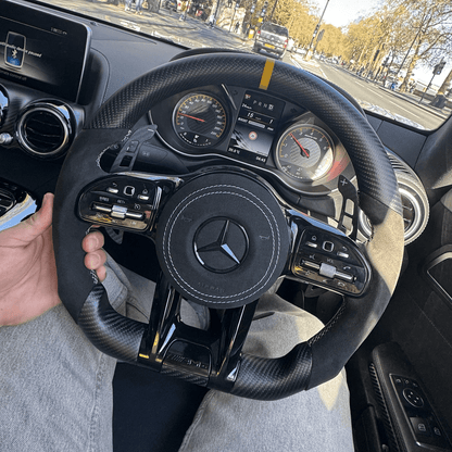 Mercedes AMG Steering Wheel Magnetic Paddle shifters 2015 - 2022 (CARBON) A0005453868 A0005453768 VERSION 2 - GERMAN PARTS